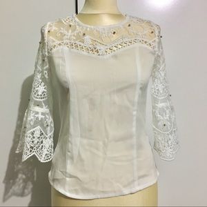 Beaded lace blouse